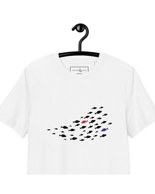 Anchor and Crew White Fish Where's William Going? Organic Cotton T-Shirt