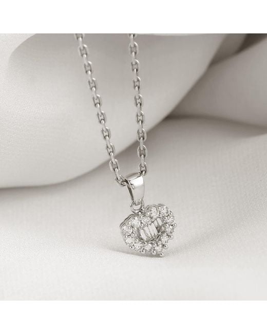 Artisan White Heart Diamond Halo Pendant
