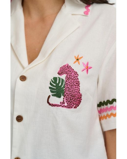 Sugarhill White Michelle Shirt Off, Leopard