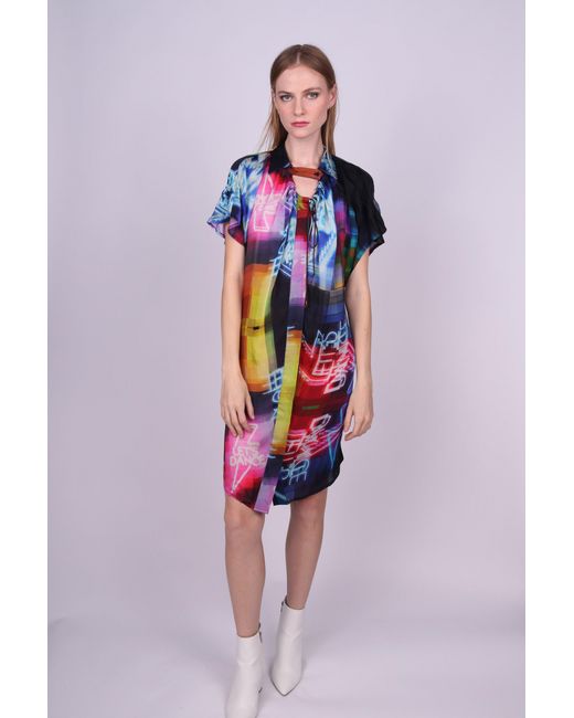Any Old Iron Blue Lets Dance Shirt Dress