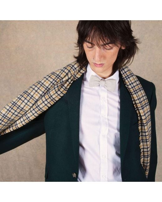LE COLONEL Pink Neutrals Natural Textured Linen Vanilla Amber Liberty Katie & Millie Bow Tie for men