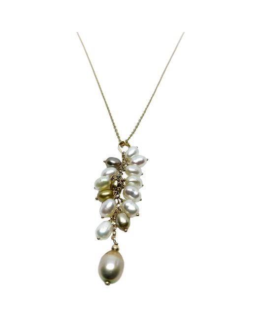 Tg-Jewellery by Tamara Gervasio Metallic Grappolo Chain And Pearls Pendant One Of A Kind