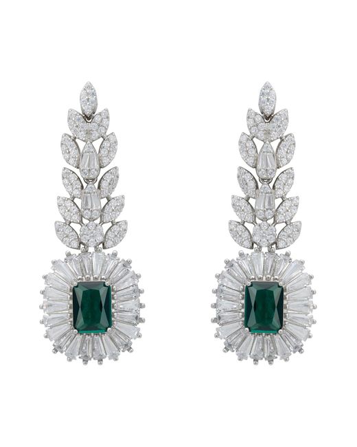 Latelita London Green Countess Gemstone Drop Earrings Emerald
