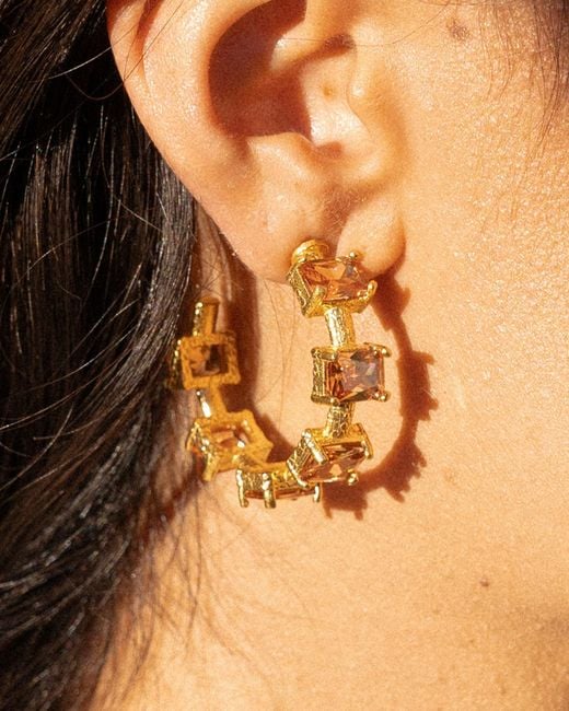 Ornare the Label Metallic Lily Hoops