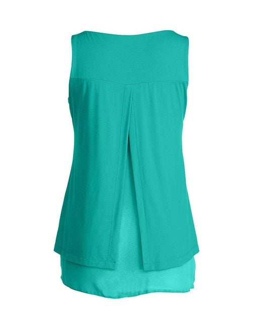 Conquista Green Layered Asymmetrical Top