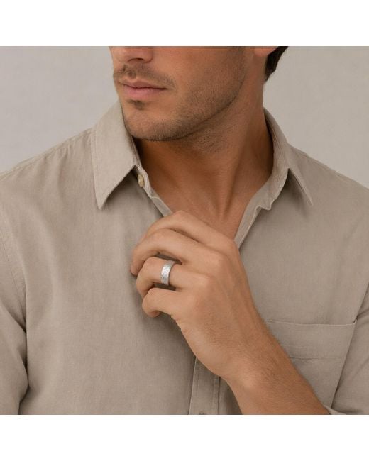 Unaloe Metallic Elegant Hammered French-Style Band For for men