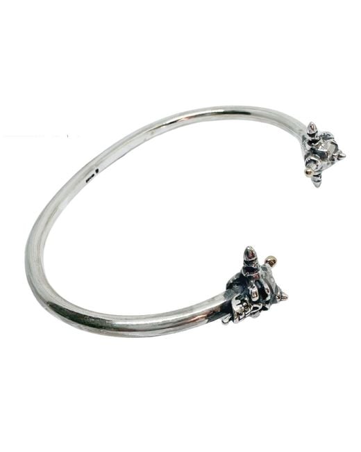 Tg-Jewellery by Tamara Gervasio Metallic Punk Skull Rigid Bangle – Recycle Sterling One Of A Kind for men