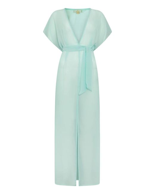 Leyla Maya Ltd Green Sophia Sheer Long Beach Dress