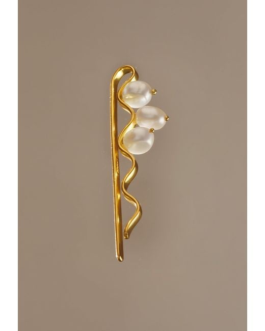 Lavani Jewels Metallic Rhea Pearl Hairpin