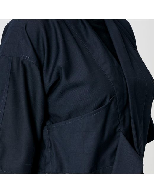 MOE Blue Ink Deep Wool Vest Jacket