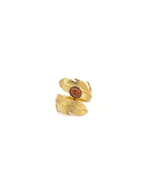 Jaredjamin Metallic Plume Sandstone Adjustable Ring