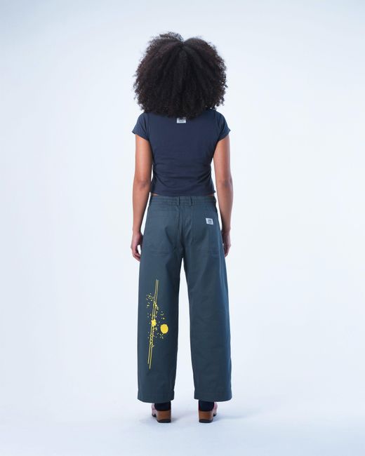 Lilia Munn Blue Organic Cotton Trouser –