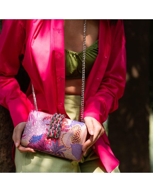 Simitri Pink Faerie Braided Clutch
