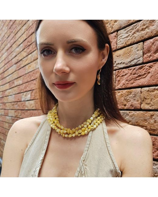 Farra Metallic Natural Shell Multi-Layers Necklace