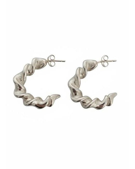 Mitsymay Jewellery White Twists & Tangles Half Hoops