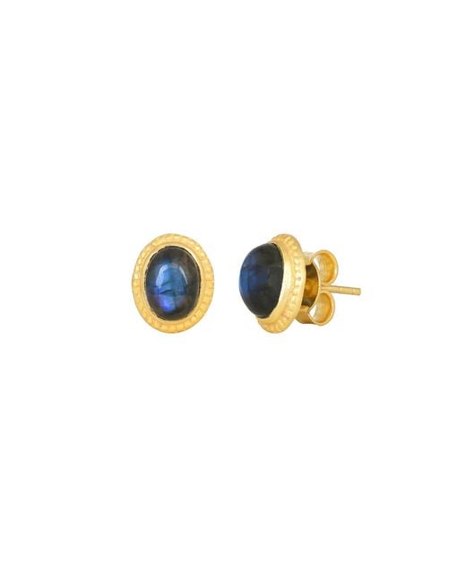 Opium Jewels Blue Cabochon Oval Studs