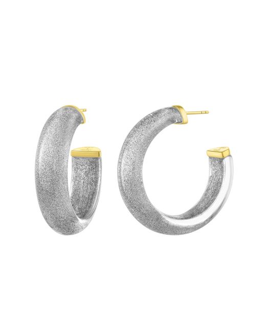 Gold & Honey White Small Pixie Illusion Hoop Earrings