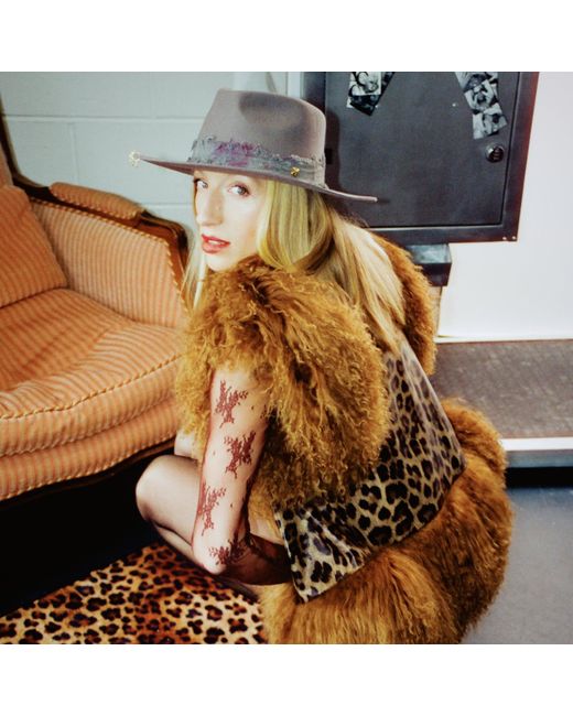 Shaded the Label Brown Neutrals Prowl Leopard Print Leather & Caramel Mongolian Fur Gilet