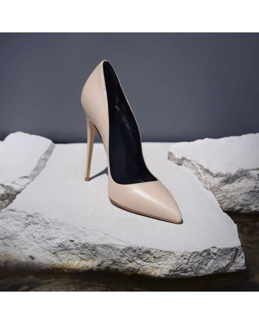 Aethra Shoes Natural Neutrals Aesi Nude Leather Pointed Toe Stiletto Pumps