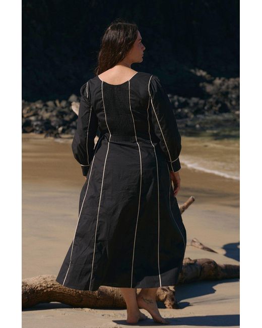 Adrift Clothing Black Eva Panelled Dress