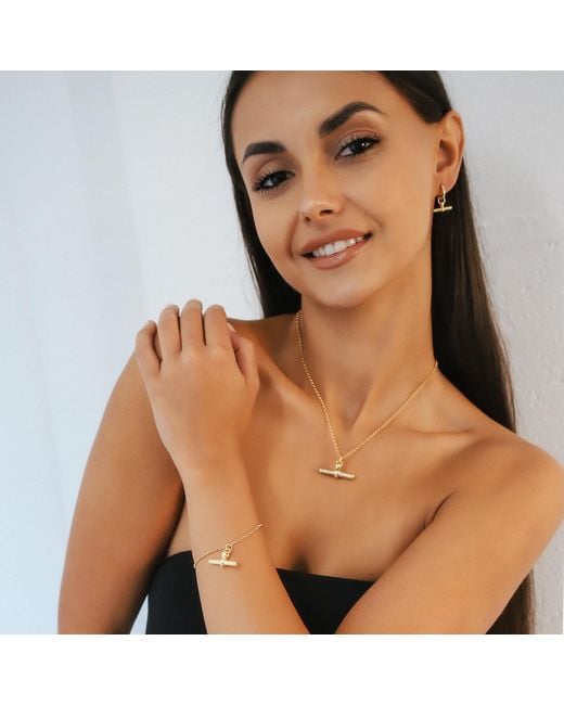 Luna Charles Metallic Cassia T-Bar Huggie Earrings