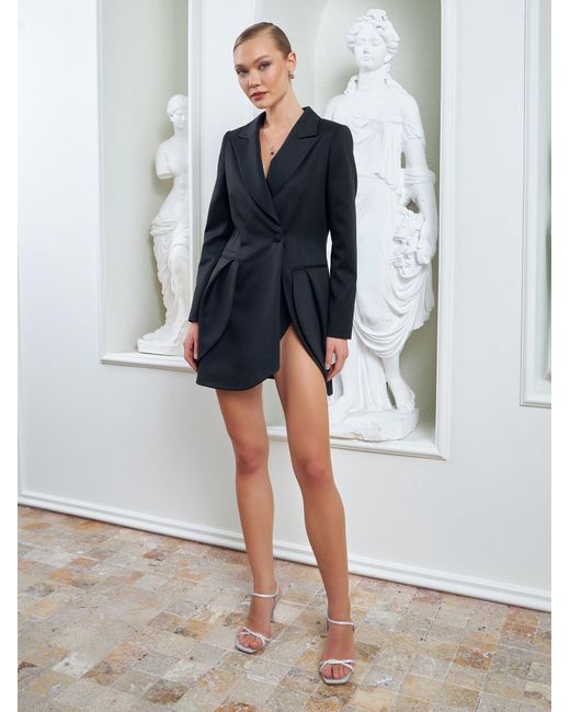 Lumina Eligma Black Petals Blazer Dress