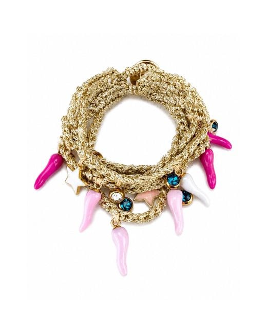 Hilo De Mar Metallic Layered Crochet Bracelet
