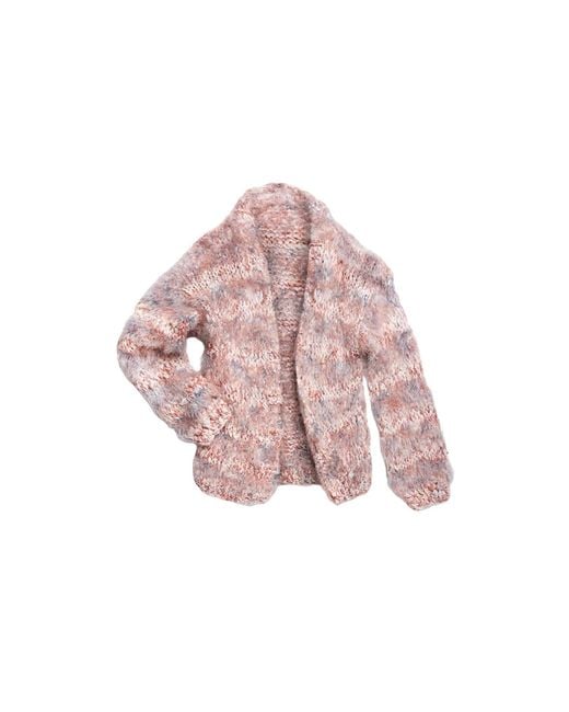 Saachi Pink Eyelash Hand Knit Seashell Cardigan