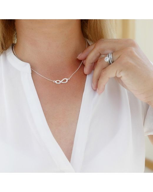 Lily Charmed Metallic Sterling Infinity Necklace