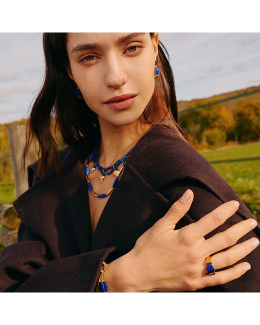 Retro Chic Blue Ishtar Goddess Ring