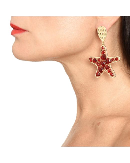 Addicted Red Vesta Star Earrings