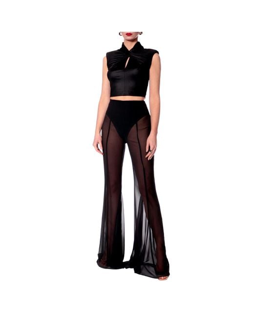 AGGI by HALEWSKI Black Ada Power Sleeveless Crop Top