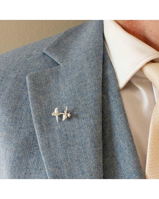 Lee Renee Metallic Parakeet Lapel Pin – Two Friends On A Branch – for men