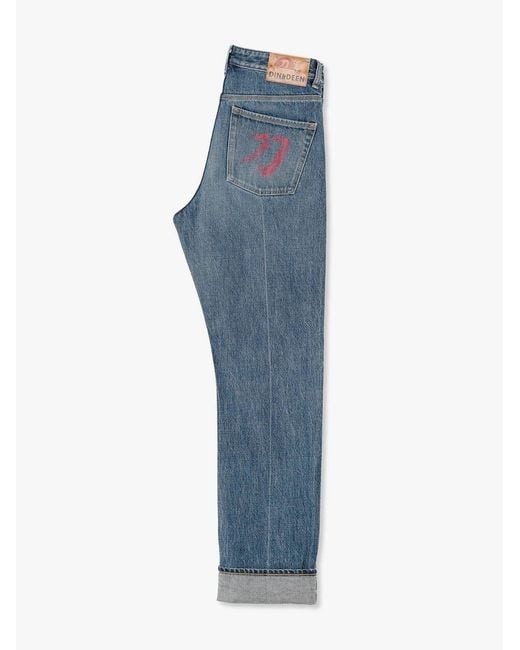 Din & Deen Blue Regular Fit Denim Selvedge Washed Jeans Katana Collection