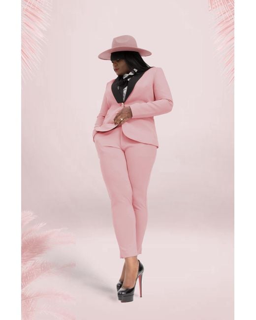 Layo G Tailored Stretch Boss Suit Set – Blush