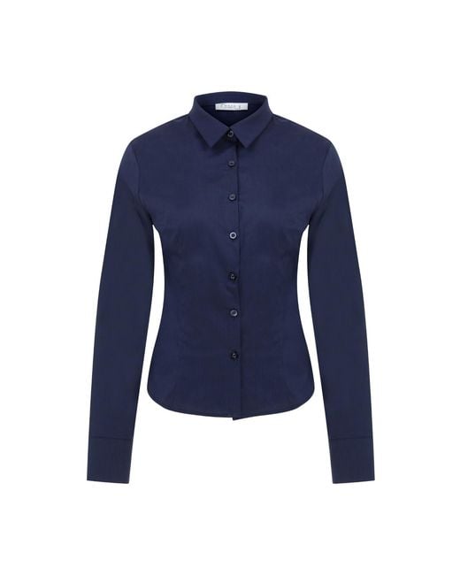 Maan Istanbul Blue Classic Slim Fit Dark Shirt