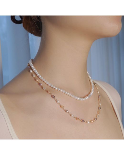 Ninemoo Metallic Seed Pearl Necklace