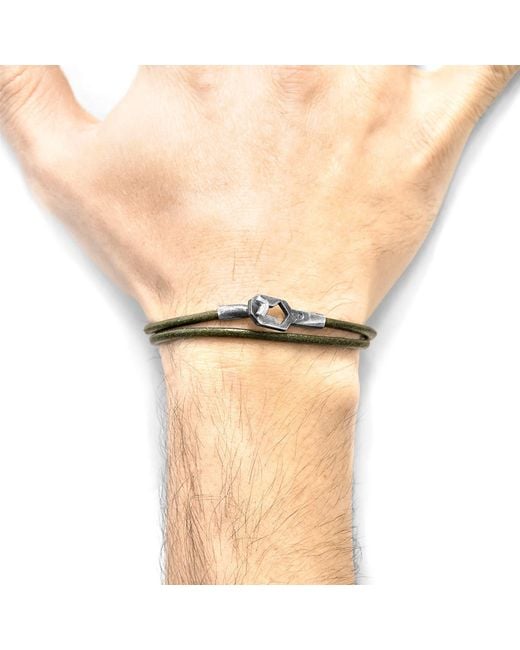 Anchor and Crew Multicolor Racing Tenby & Round Leather Bracelet for men