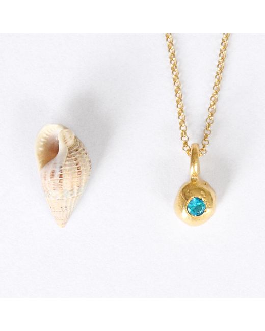 ASSUWA Metallic Aegea Aquamarine Necklace