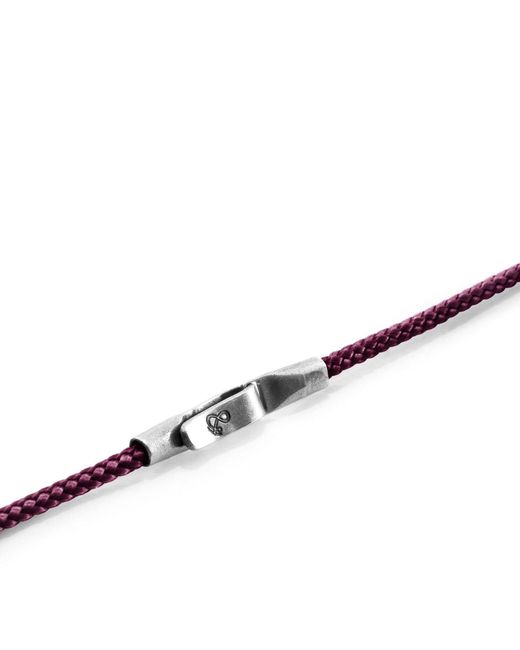 Anchor and Crew Purple Aubergine Liverpool & Rope Bracelet for men
