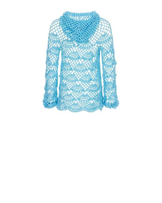 Andreeva Blue Aqua Marine Handmade Crochet Hoodie