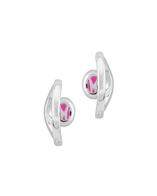 Arte Madrid Pink Sierra Pavé Contour Hoop Earrings