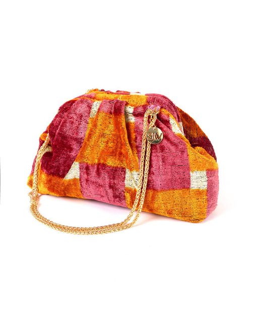 SJW BAGS LONDON Red Neutrals Victoria Ikat Multicolour Bag