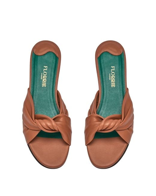 Florrie Brown Emma Flat Sandal Leather