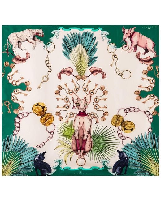Klements Green Silk Scarf