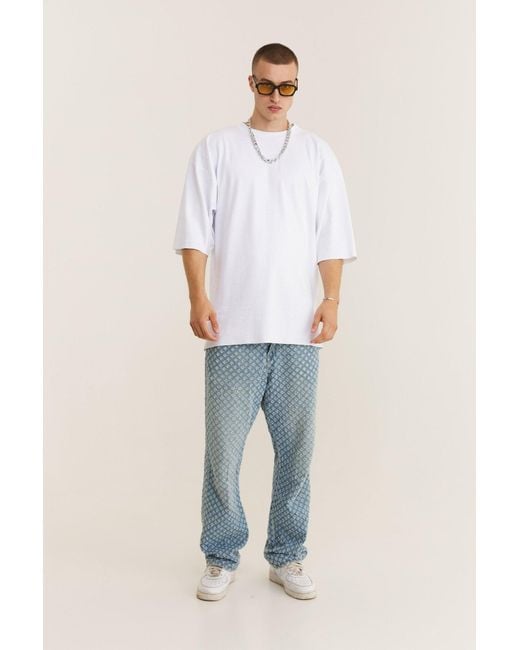 mysimplicated White Oversized T-Shirt With Lucky Fish Design for men