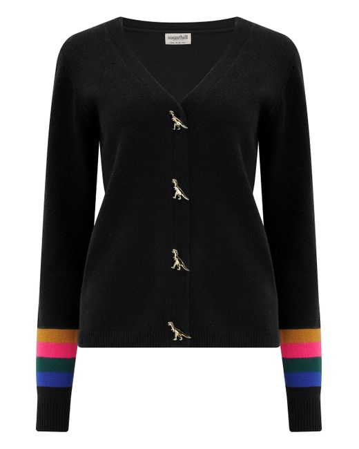 Sugarhill Jennifer Cardigan , Dinosaur Buttons in Black Lyst