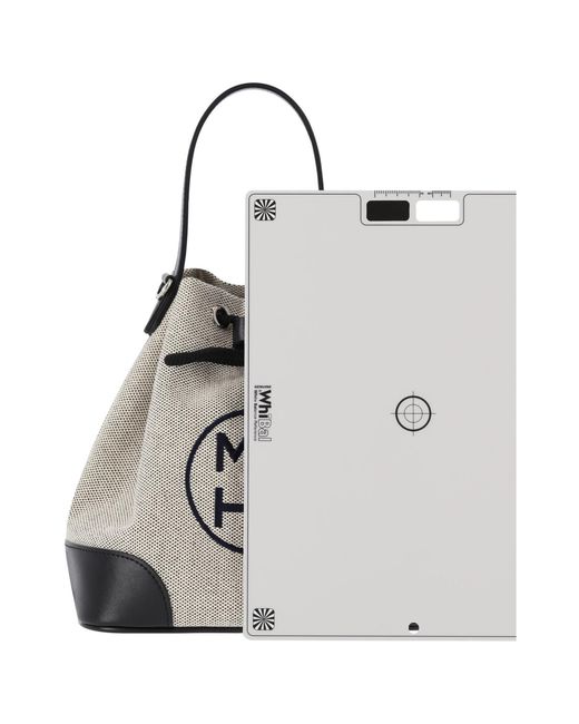 MARHEN.J Black Two-Tone Canvas & Apple Leather Bag