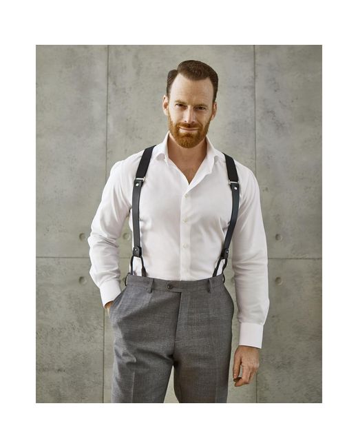 Badass & Goddess Leather Black Leather Front Suspenders for men