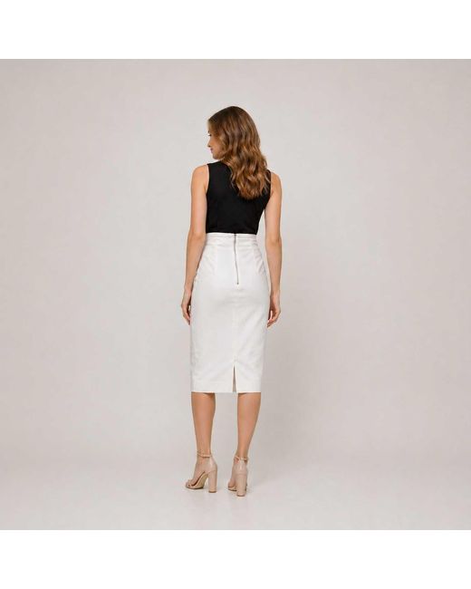 Conquista Gray Neutrals Fitted High-Waisted Pencil Skirt With A Narrow Waistband